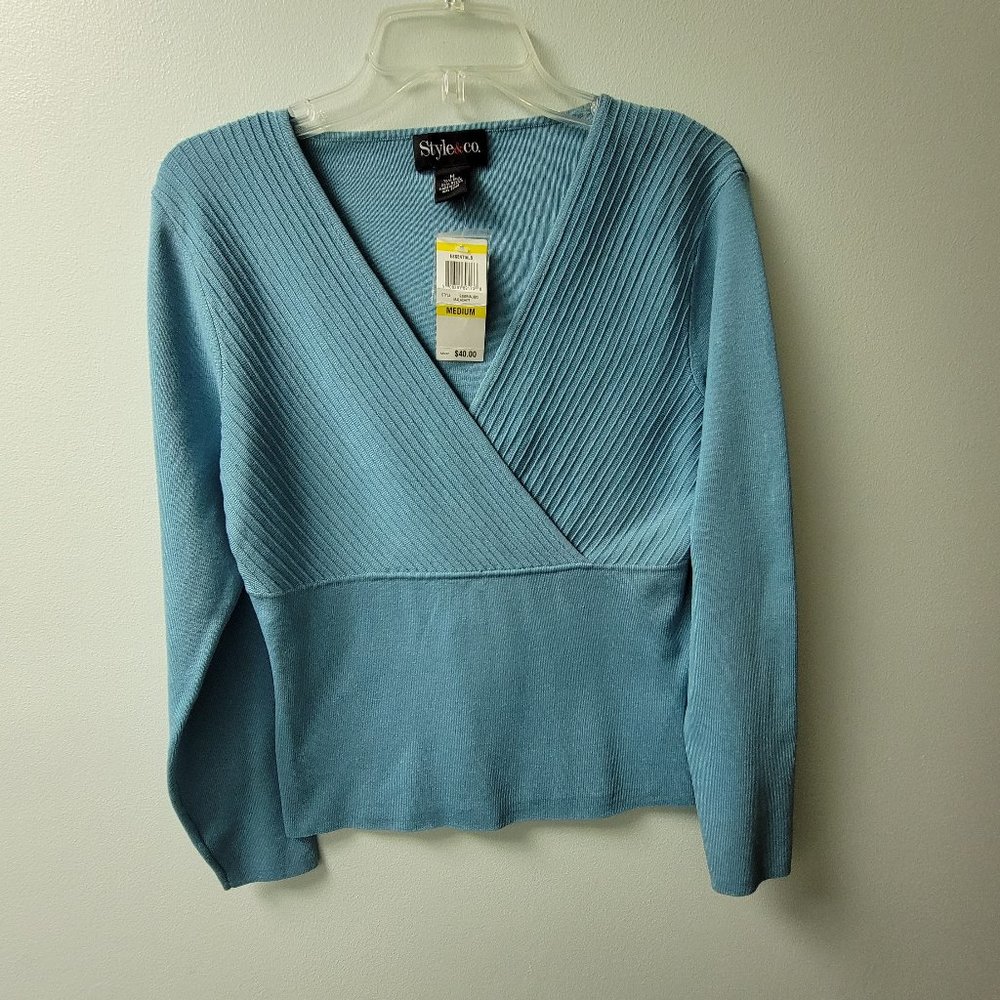 Women's Baby Blue Sweater, Style & Co, Medium